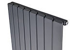 Вертикальний дизайнерський радіатор опалення ARTTIDESIGN Terni 8/1800/472 сірий матовий, фото 5
