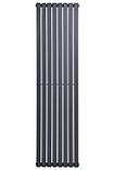 Вертикальний дизайнерський радіатор опалення ARTTIDESIGN Terni 8/1800/472 сірий матовий, фото 3