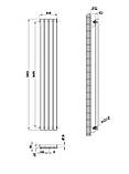 Вертикальний дизайнерський радіатор опалення ARTTIDESIGN Rimini 4/1500/236 сірий матовий, фото 3