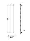 Вертикальний дизайнерський радіатор опалення ARTTIDESIGN Rimini 4/1800/236/50 сірий матовий, фото 3