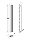 Вертикальний дизайнерський радіатор опалення ARTTIDESIGN Rimini 4/1800/236 чорний матовий, фото 3