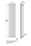 Вертикальний дизайнерський радіатор опалення ARTTIDESIGN Rimini 6/1800/354 сірий матовий, фото 3