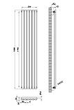 Вертикальний дизайнерський радіатор опалення ARTTIDESIGN Rimini 6/1800/354 чорний матовий, фото 3