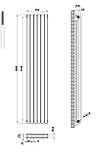 Вертикальний дизайнерський радіатор опалення ARTTIDESIGN Rimini II 6/1800/354/50 білий матовий, фото 4