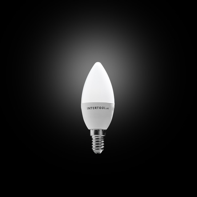 Лампа светодиодная LED C37, E14, 5Вт, 150-300В, 4000K, 30000ч, гарантия 3года. (Свеча) Intertool LL-0152 - фото 2 - id-p1300759923