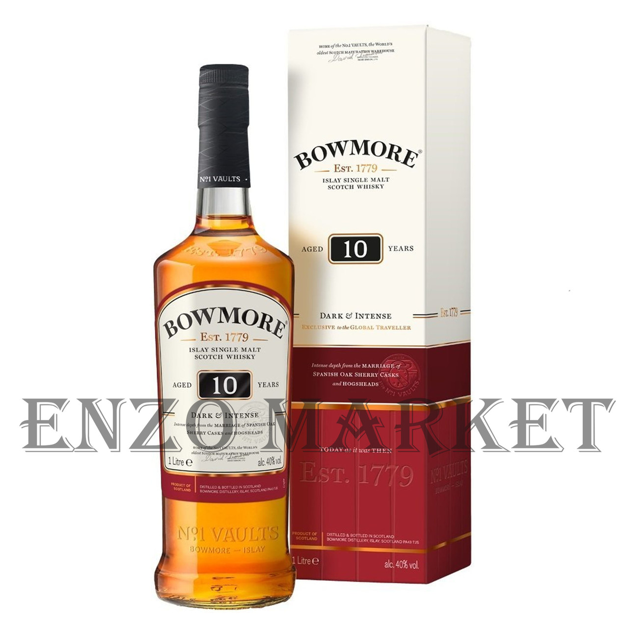 Виски Bowmore 10 y.o. (Боумор 10 лет) 40%, 1 литр