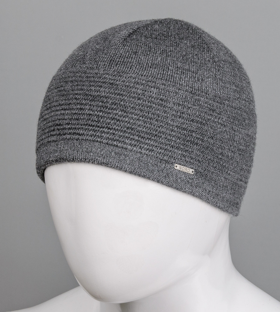 Чоловіча в'язана шапка на флісі Nord (Diligo), Темно-сірий, фото 1