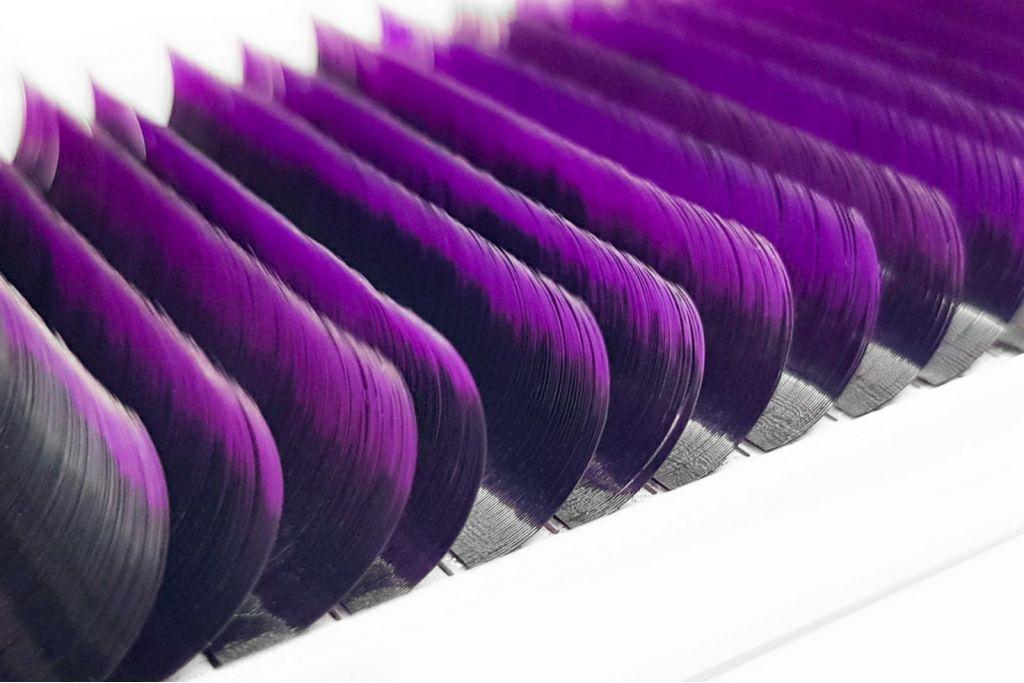 Двухтоновые фиолетовые PLATINUM 20 линий микс СС изгиб NEW! - фото 3 - id-p1490974569