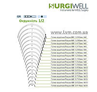 Игла хирургическая шовная Колючая 4А1 1,0*40мм GR №9, окружите 1/2 (уп/12шт) SURGIWELOMED