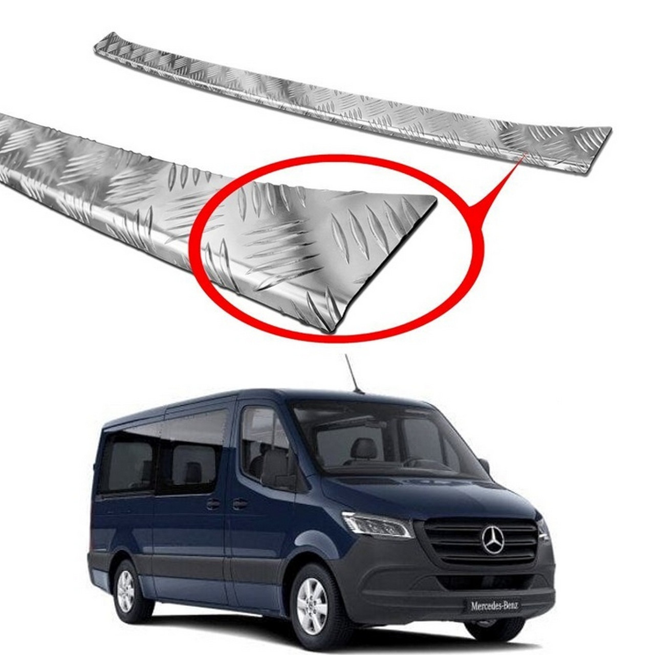 Захисна накладка на задній бампер для Mercedes-Benz Sprinter W907 2018+ /нерж.сталь/