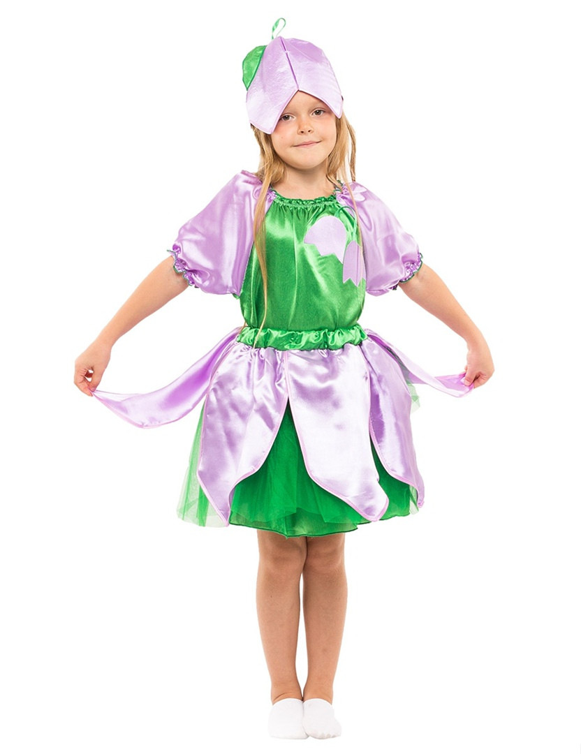 Детский костюм цветок колокольчик для девочки размер: 110-116, 118-124, 126-134