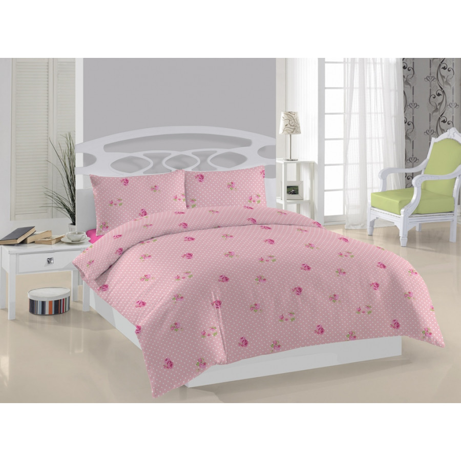 Постільна білизна Weekend - Rosa dots рожеве ранфорс євро