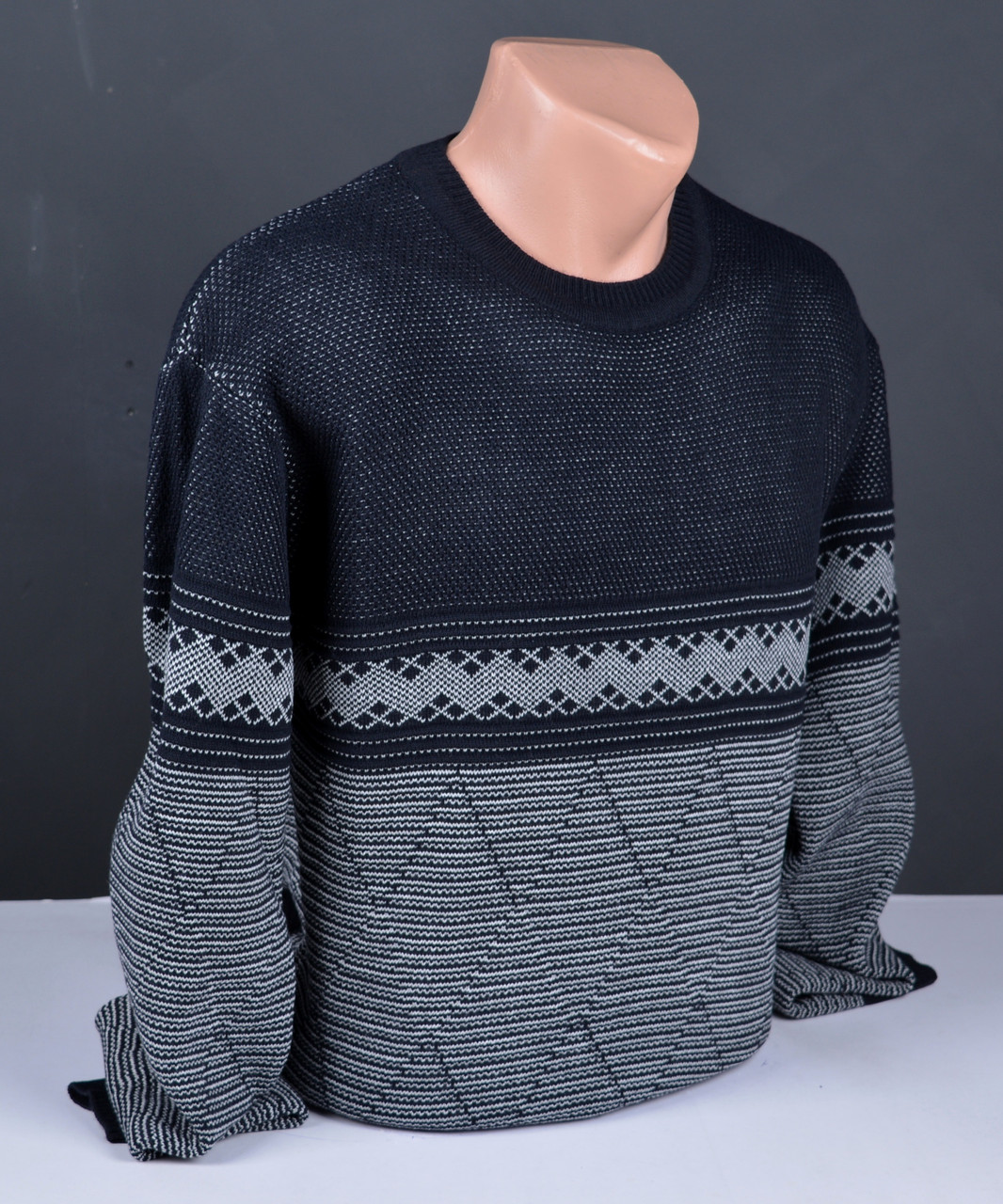 Чоловічий светр великого розміру | чоловічий джемпер темно-синій Туреччина 00174 Б