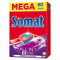Somat Таблетки для посудомойки 80шт. All in 1 сомат таблетки для посудомоечной машины мытья посуды