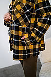 Сорочка блуза для вагітних і годуючих бавовняна тепла жовта клітина oversize - крою, 5368222-Ж, фото 7
