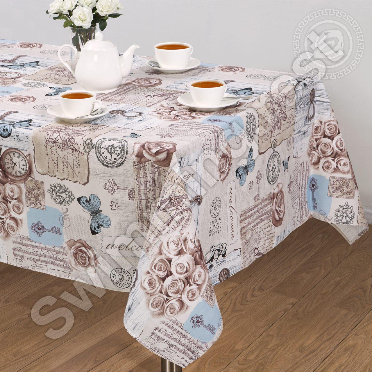 Скатертину на стіл лляна бавовняна 150*220 см на обідній стіл "Лібрето", фото 1