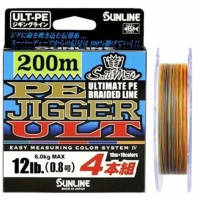 Шнур Sunline PE-Jigger ULT 200m (multicolor) #0.6/0.128mm 10lb/4.5kg