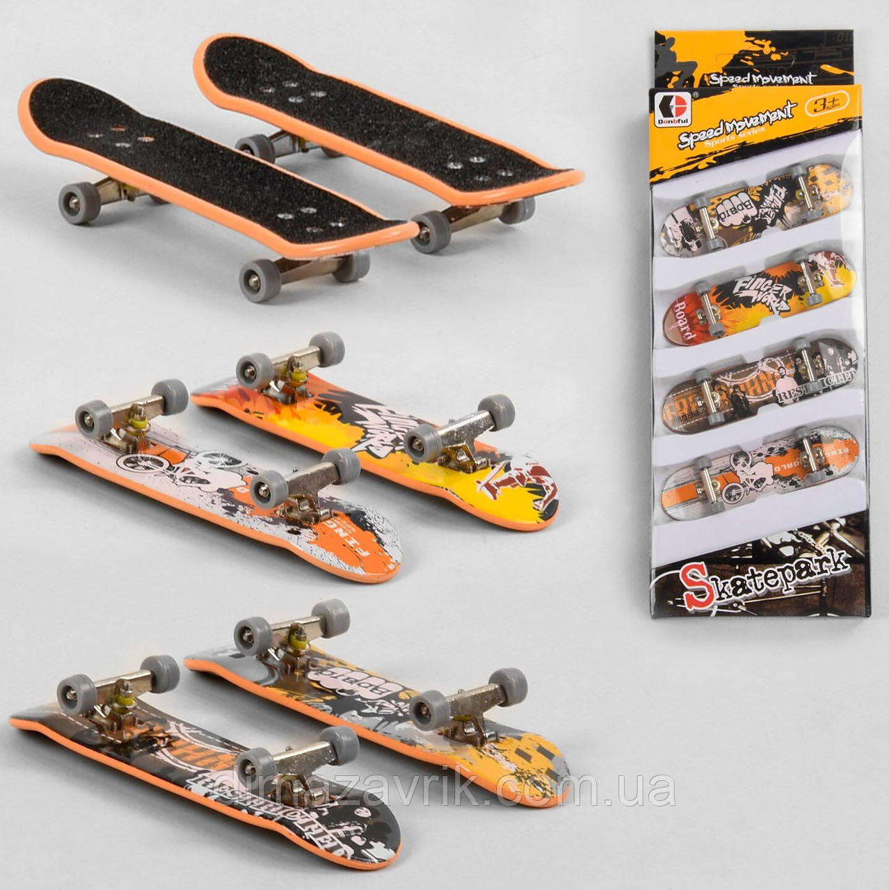 Пальчиковий скейт — фінгерборд 1812-3 4 скейта, фото 1