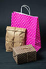 Пакет подарунковий крафт Горошок 35х26х15см арт.ПАК80, фото 3