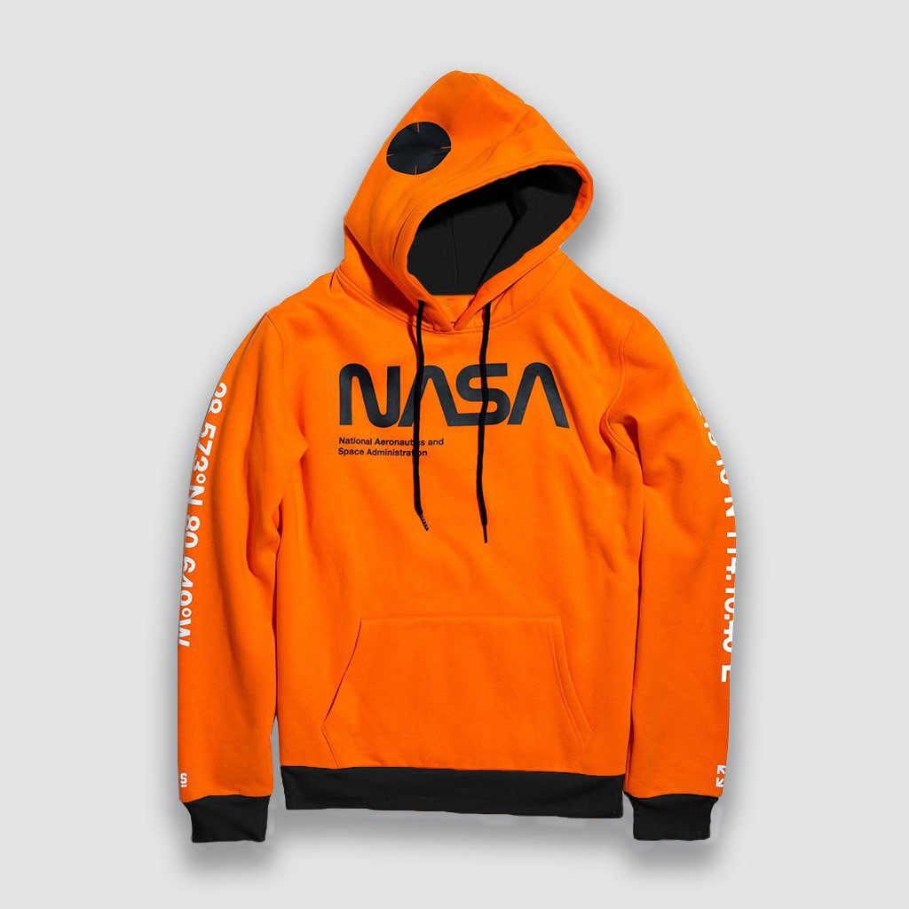 Толстовка чоловіча зимова NASA тепла помаранчева кофта чоловіча зимова на флісі худі зима наса