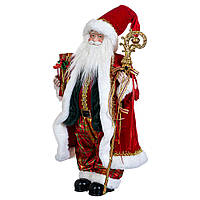 Фігурка Lefard Санта з посохом у червоному 60х32 см 6011-004