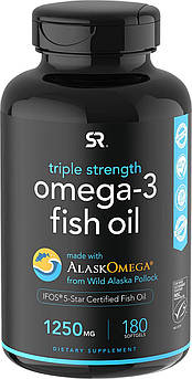 Sports Research Triple Strength Omega-3 Fish Oil 1250 mg 120 капсул (4384303812)