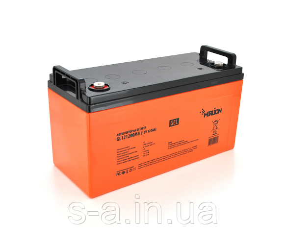 120Ач GEL Акумуляторна батарея MERLION GL121200M8 12 V 120 Ah (407 x 176 x 225), фото 1