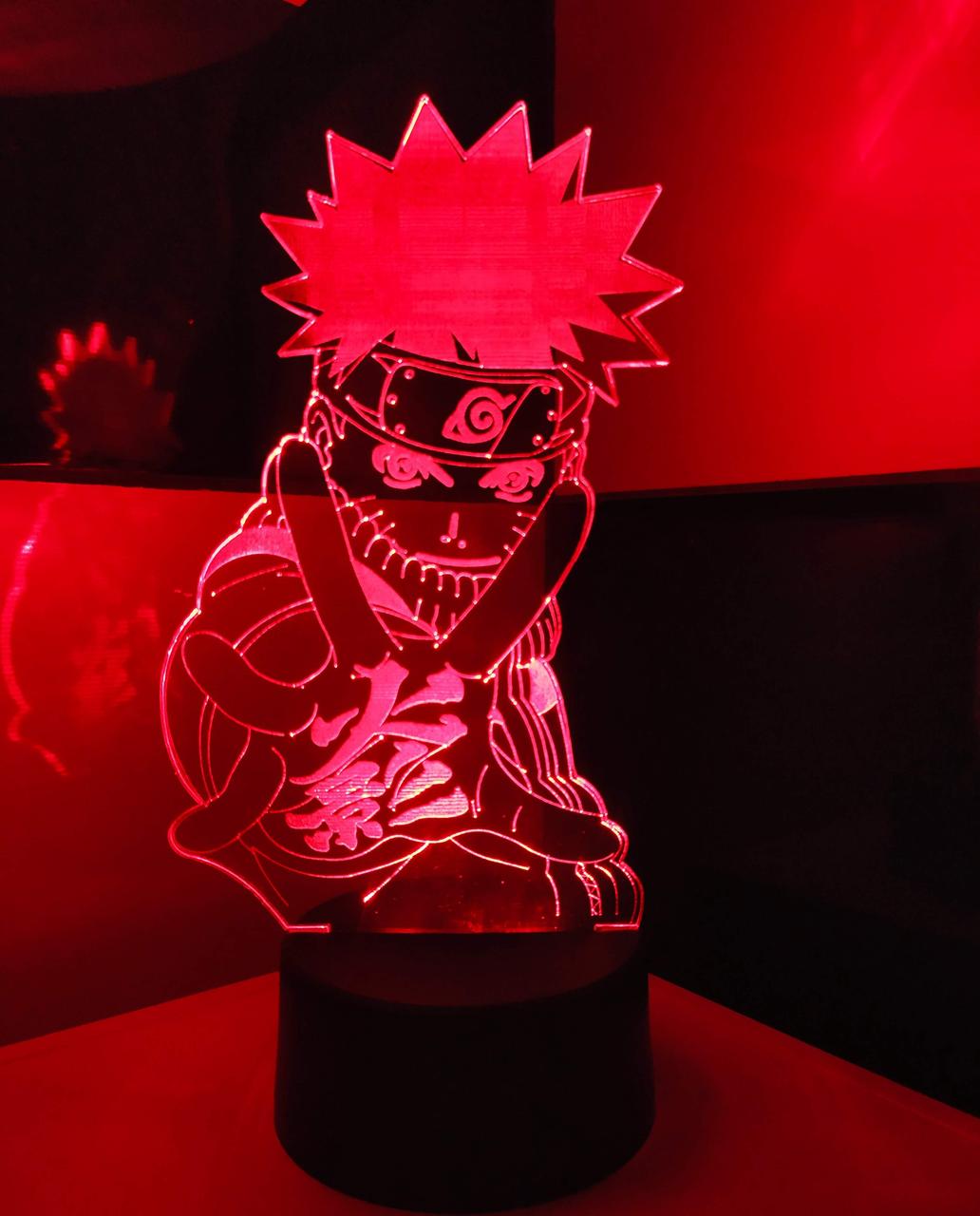3d-світильник Аніме Наруто, 3д-нічник, кілька підсвічувань (на пульті), фото 1