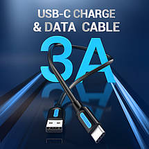 Кабель USB Type-C Vention PVC nickel-plated 3A 480Mbps 2m Black (COKBH), фото 5