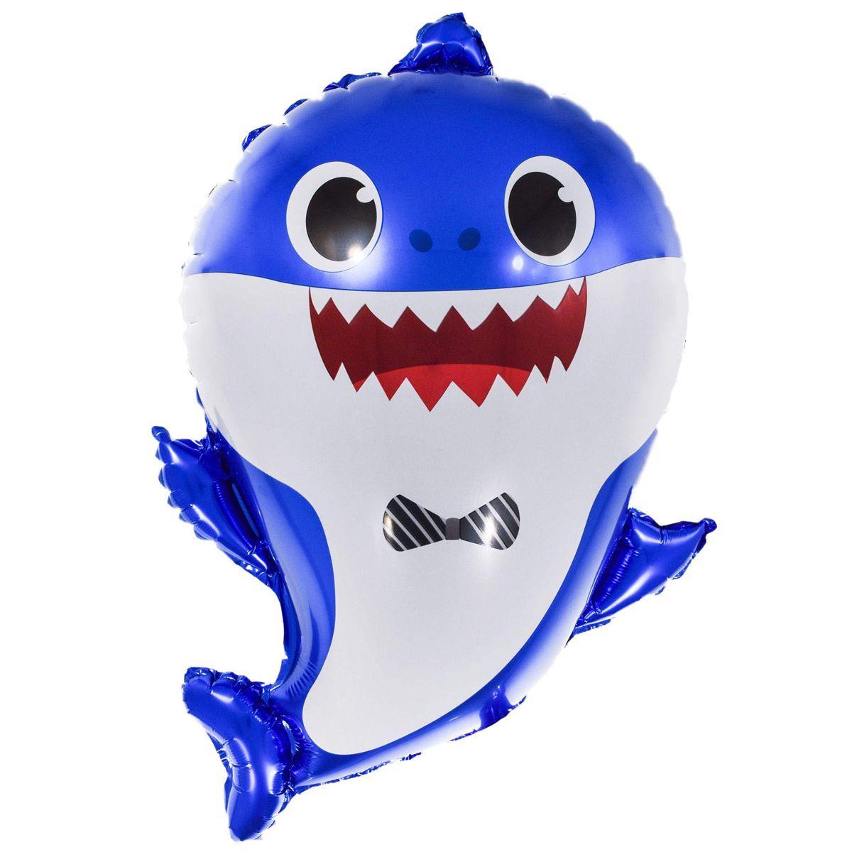 China 66*49 см Акула Бейбі Шарк синя. Фольговані кулі фігури — В УП MrShar, фото 1