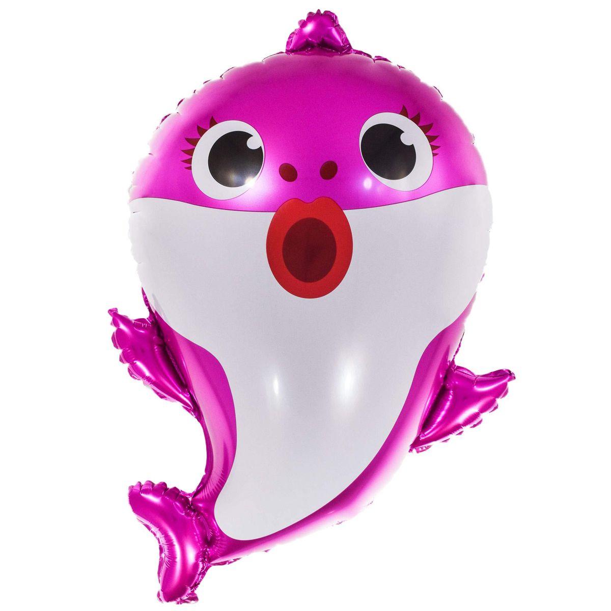 China 66*49 см Акула Бейбі шарк рожевий. Фольговані кулі фігури — В УП MrShar, фото 1