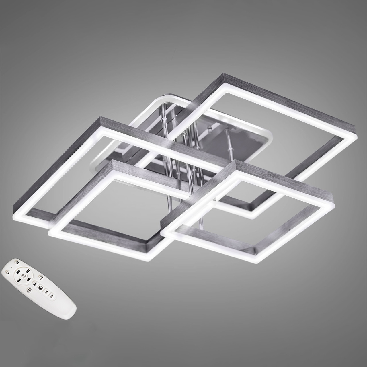 Світлодіодна люстра "квадрати" 145 Вт на пульті управління і підсвічуванням підстави D-8113NEW HR LED, фото 1