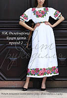 Заготовка для вишивки "Сукня дизайнерська ПЖ Дизайнерська Букет квітів троянд 2" (Світ рукоділля)