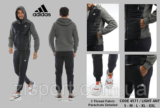 Чоловічий зимовий спортивний костюм Adidas з капюшоном Туреччина, фото 1