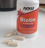 Біотин для волосся, нігтів і шкіри Now Foods Biotin 5,000 мкг 60 капсул, фото 10