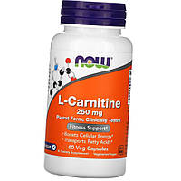 L-карнітин NOW L-Carnitine 250 мг purest form 60 капс