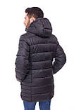 Чоловіча довга зимова куртка пуховик 067, чорний, фото 3
