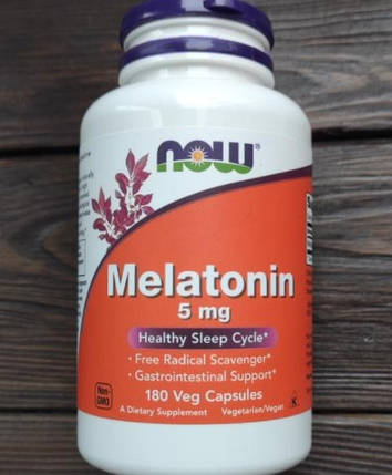 Мелатонін NOW Melatonin 5 mg 180 капс, фото 2