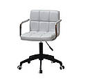 Крісло Arno-Arm Modern BK-Office екокожа світло сірий на чорній хрестовині з колесами, фото 2