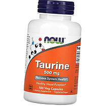 Таурин NOW Taurine 500 mg 100 кап, фото 4