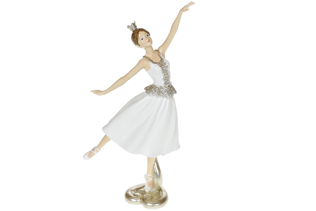 Декоративна статуетка Балерина, 32см, колір - білий з шампанню, фото 1