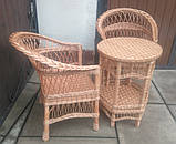2 крісла "Обічні" з низькою спинкою No1 і круглий стіл 0,55 м., фото 3