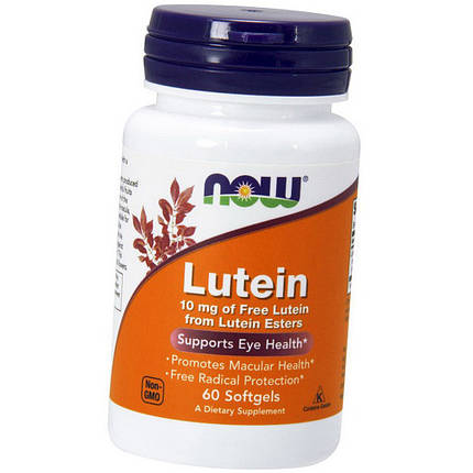 Лютеїн для очей NOW Lutein 10 mg 60 капс, фото 2