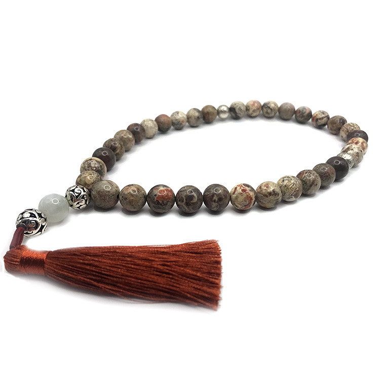 Чотки з Яшми Геліотроп на 33 намистини, фото 1