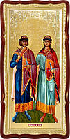 Икона Борис и Глеб (фон золото)