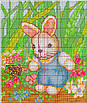 Набір для вишивання за нанесеною на канву схемою "Lovely rabbit 1 boy". AIDA 14CT printed 21*27 см, фото 5