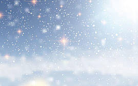 Фото-фон новорічний 120×75 см "Блакитний, сніжинки", фон для предметної зйомки ПВХ (банерна тканина)