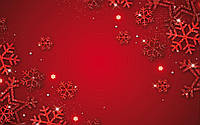 Фото-фон новогодний 120×75 см "Красный фон, снежинки глиттер", фон для предметной съемки ПВХ (баннерная ткань)