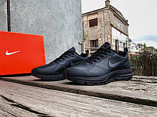 Чоловічі шкіряні кросівки Nike Zoom Pegasus 26X Black чорні водонепроникні, фото 3