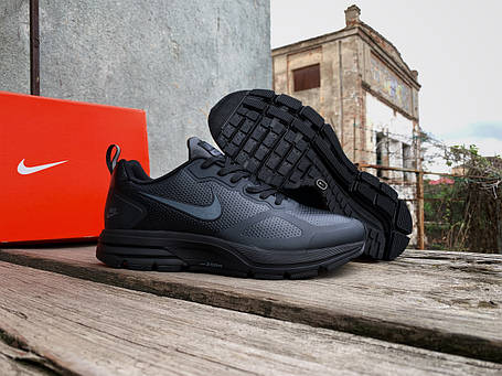 Чоловічі шкіряні кросівки Nike Zoom Pegasus 26X Black чорні водонепроникні, фото 1